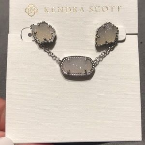 Sliver White drusy and matching earrings